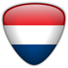 Image showing Netherlands Flag Glossy Button