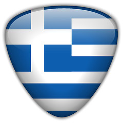 Image showing Greece Flag Glossy Button