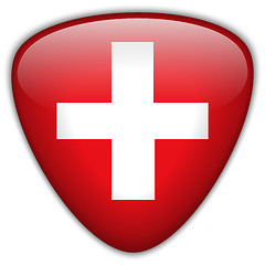 Image showing Switzerland Flag Glossy Button