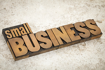 Image showing small business in wood type