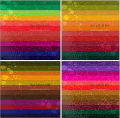 Image showing Set of four Colourful line background.