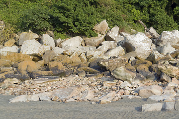 Image showing rock formation near Mont Saint Michel Abbey