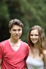 Image showing Portrait of a young teenage couple