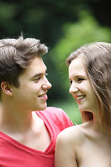 Image showing Romantic teenage couple