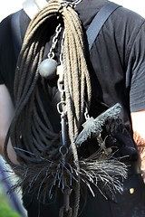 Image showing Weighted chain and wire brush