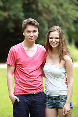 Image showing Young attractive teenage couple