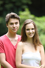 Image showing Beautiful young teenage couple