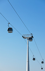 Image showing Cable car on blue sky background