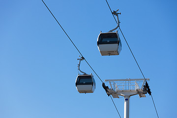 Image showing Cable car on blue sky background