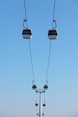 Image showing Cable car on blue sky background