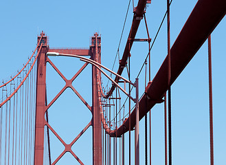 Image showing Fragment modern cable-stayed bridge