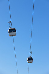 Image showing Cable car on blue sky background