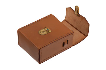 Image showing Antique leather bag isolated