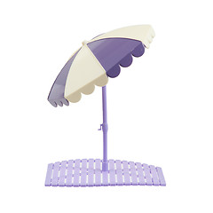 Image showing Small beach umbrella isolated