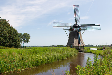 Image showing Traditional old dutch windmill