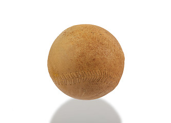 Image showing Very old softball isolated on white
