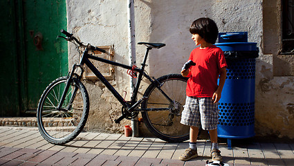 Image showing boy in a red T-shirt 