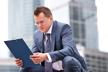 Image showing thoughtful businessman