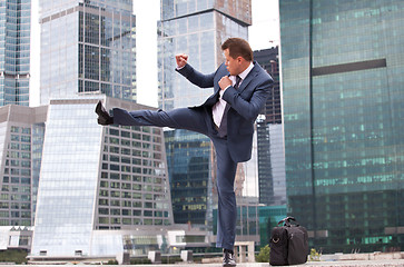 Image showing businessman strikes