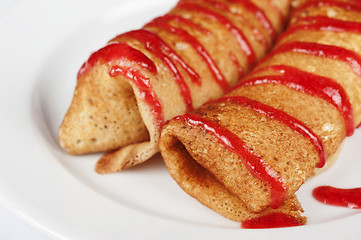 Image showing Pancakes with cottage cheese