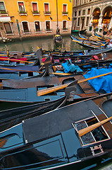 Image showing Venice Italy Gondolas on canal 