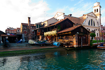 Image showing Venice Italy San Trovaso squero view