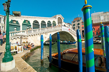 Image showing Venice Italy Rialto bridge view