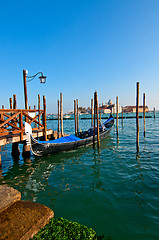 Image showing Venice Italy pittoresque view of gondolas 