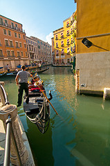 Image showing Venice Italy Gondolas on canal 