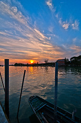 Image showing Italy Venice Burano island sunset