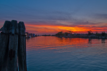 Image showing Italy Venice Burano island sunset