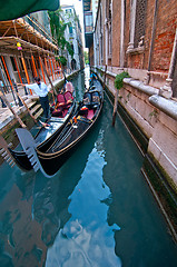 Image showing Venice Italy Gondolas on canal 