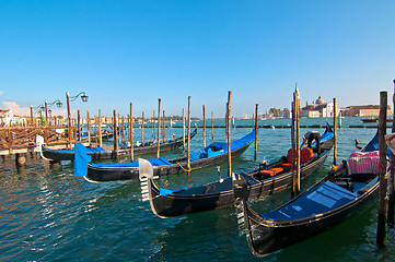 Image showing Venice Italy pittoresque view of gondolas 