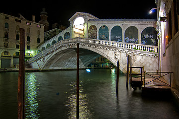 Image showing Venice Italy Rialto bridge view