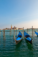 Image showing Venice Italy Gondolas on canal 