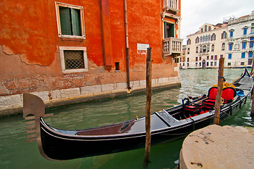 Image showing Venice Italy Gondolas on canal 