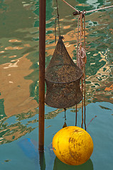 Image showing Venice Italy fishing gear on canal