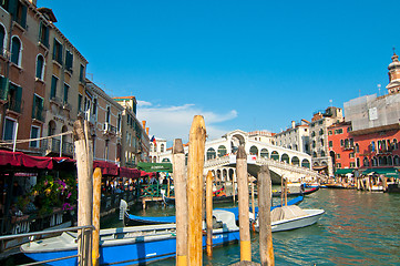 Image showing Venice Italy Rialto bridge view