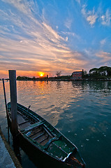 Image showing Italy Venice Burano island sunset