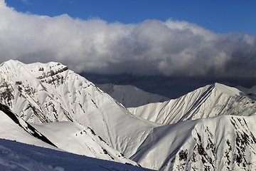 Image showing Sunny mountains in evening