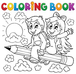 Image showing Coloring book pupil theme 3