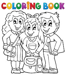 Image showing Coloring book pupil theme 1