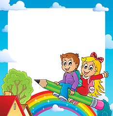 Image showing Frame with pupil theme 1