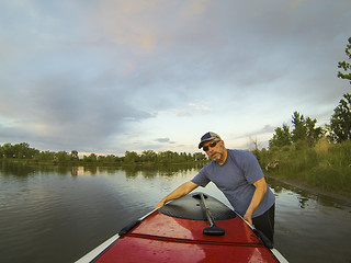 Image showing launching stand up paddleboard