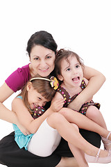 Image showing Happy mother with two kids