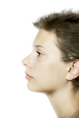 Image showing Partial profile view of pretty girl