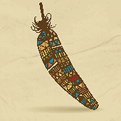 Image showing Aztec feather vector illustration of hand drawn.