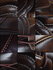 Image showing Leather shoes details collage