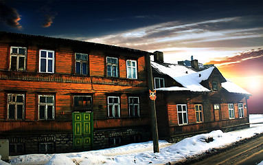 Image showing Wooden houses in Kleskin