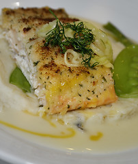 Image showing Salmon With Mashed Potatoes